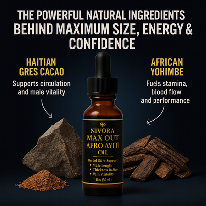 Max Out Ayiti Oil botanical ingredients graphic