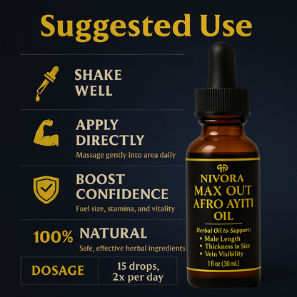 Max Out Ayiti Oil suggested use graphic